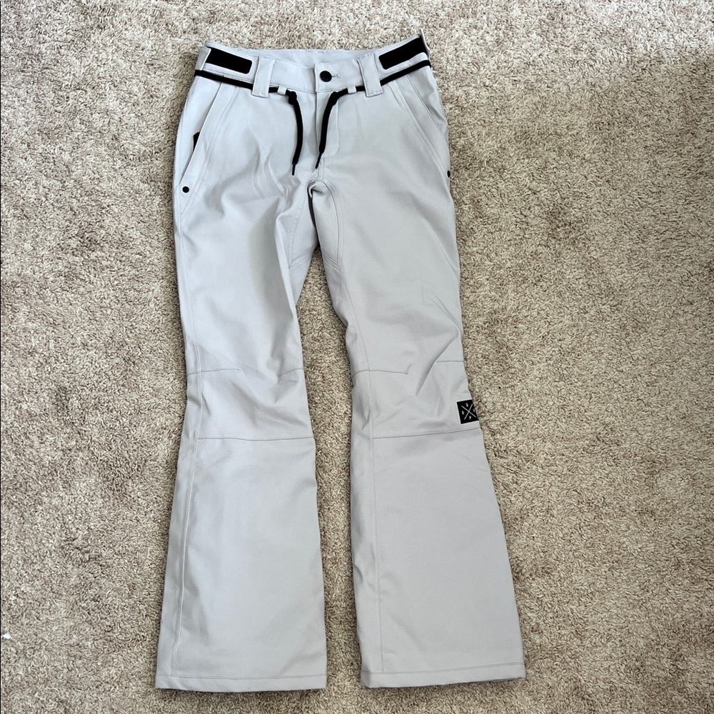 DOPE Light Gray Women's Snow Pants with Black Accents